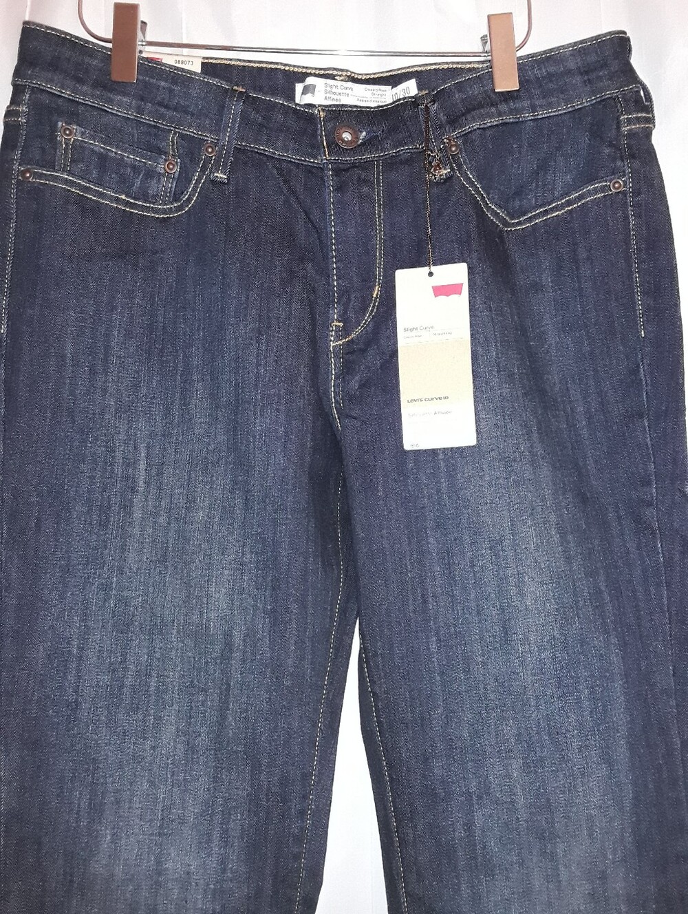 Vintage Levi's 2010s Dark Blue Slight Curve ID Straight Leg Jean Tuscan Mom - Picture 12 of 13